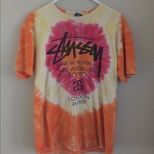 Vintage Stussy Tie Die Tee Size Large